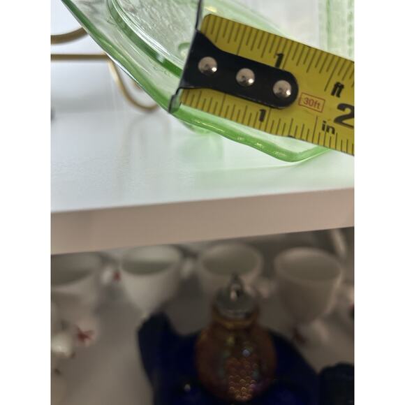 Uranium Glass Cookie Biscuit Jar Anchor Hocking Princess Green Depression Vintag - Picture 9 of 12